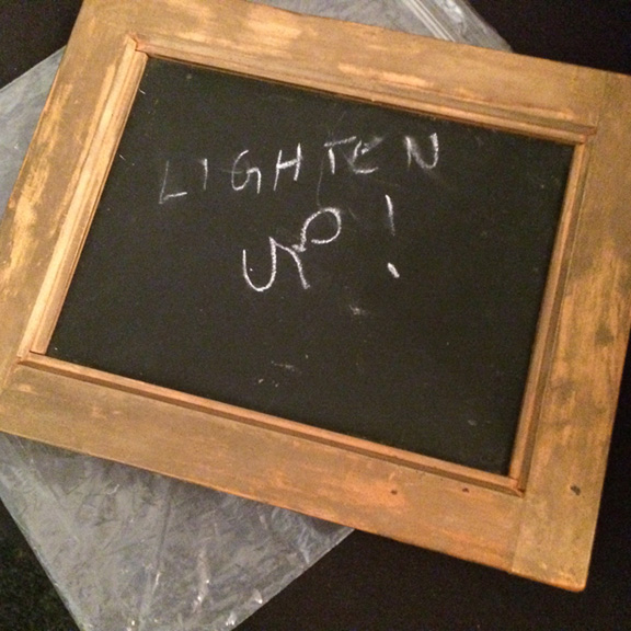 Vintage slate at Gabe Fajuri's booth.